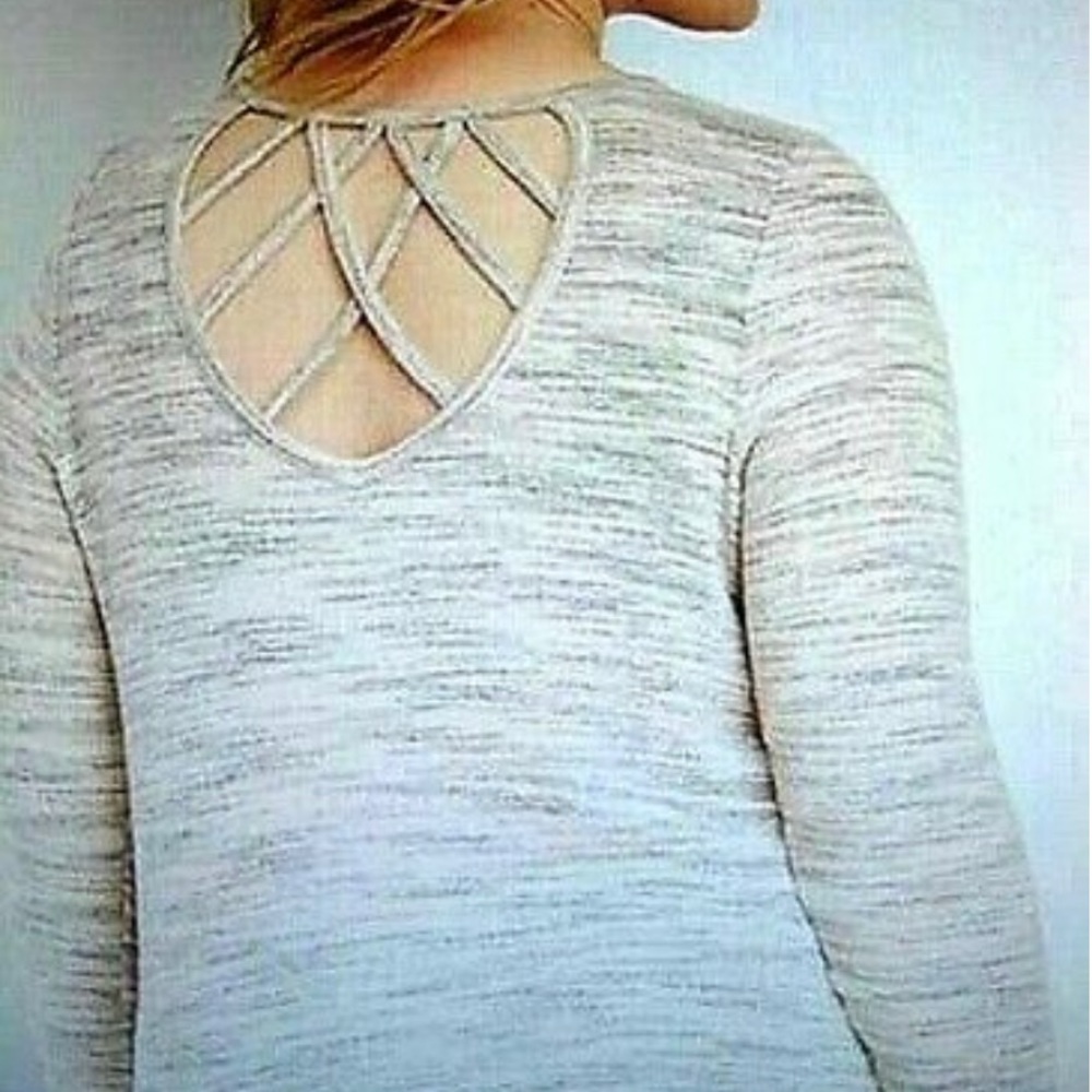 Maurice’s long sleeve sweater with strappy back detail